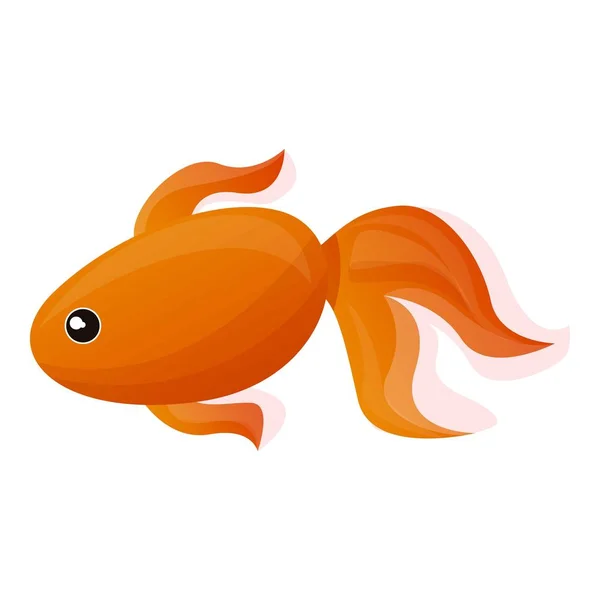 Aquarium gold fish icon, cartoon style — Stock Vector