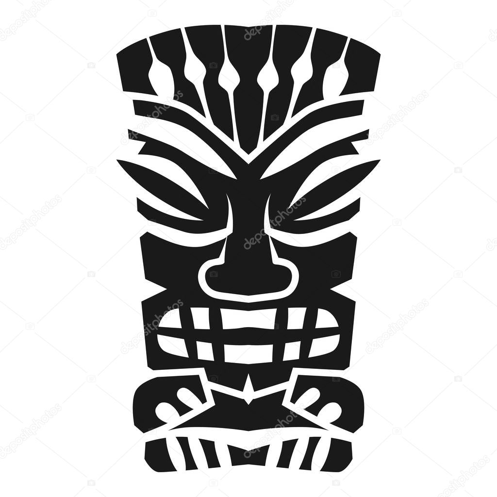 Mystery aztec idol icon, simple style