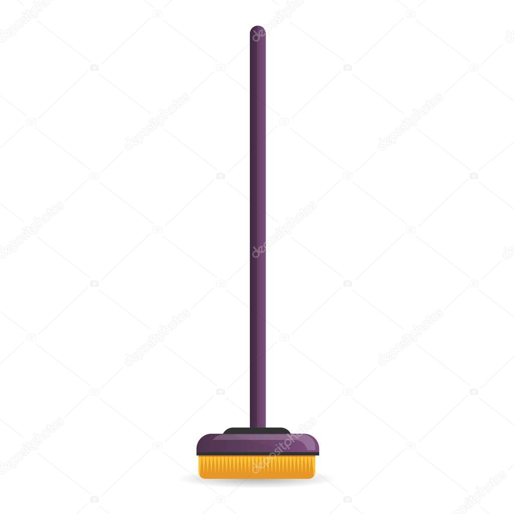 House brush mop icon, cartoon style