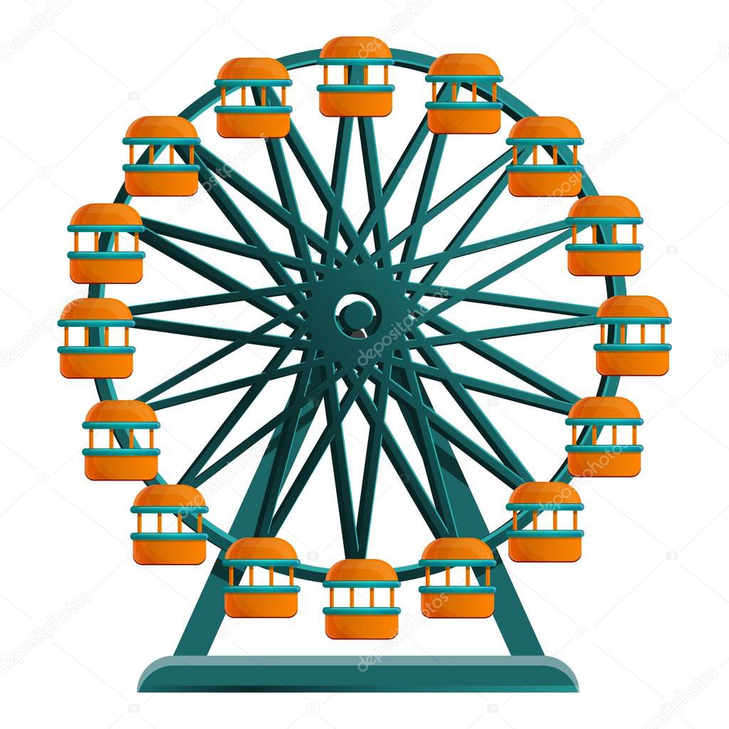 Ferris wheel icon, cartoon style