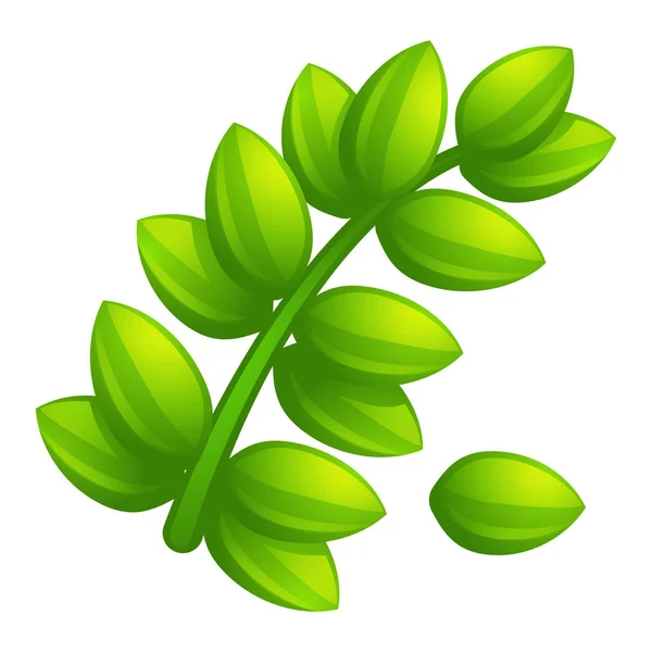 Icono de rama de hoja de olivo, estilo de dibujos animados — Archivo Imágenes Vectoriales