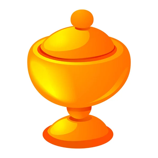 Icône de tasse en or, style dessin animé — Image vectorielle