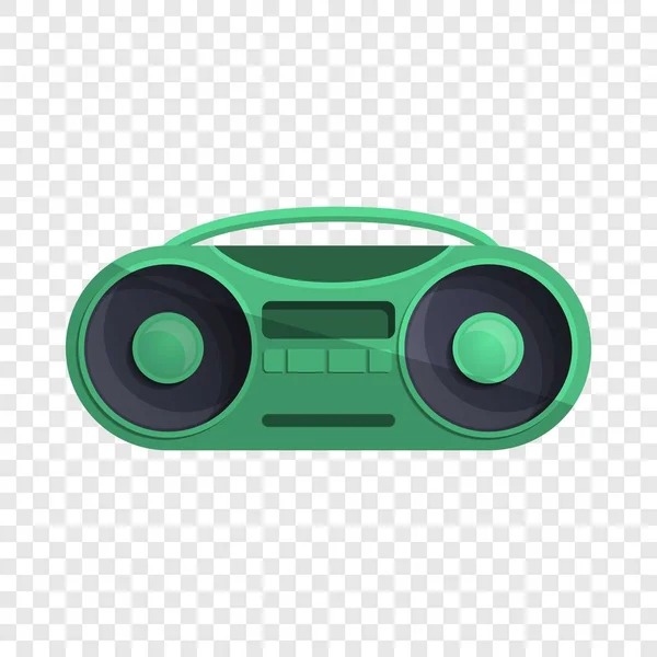 Green boom box icon, cartoon style — Stock Vector