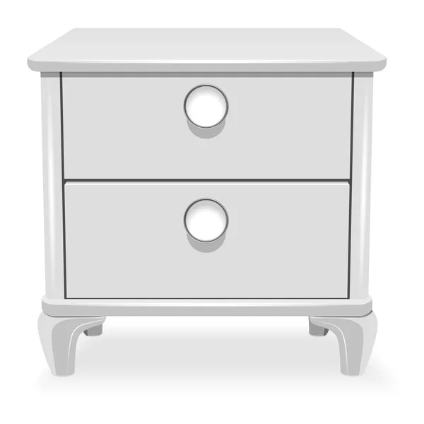Table de chevet blanche icône, style réaliste — Image vectorielle