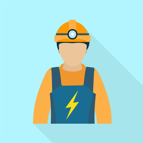 Elektrische man pictogram, vlakke stijl — Stockvector