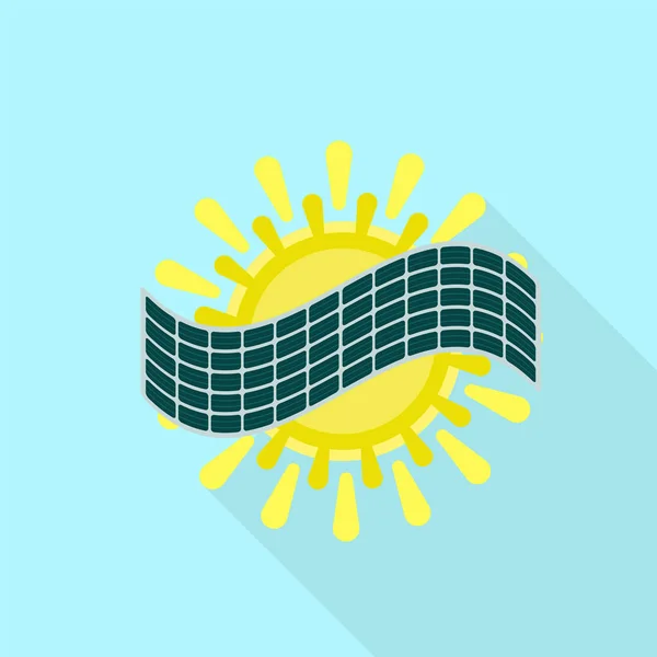 Solar energy icon, flat style — Stock Vector