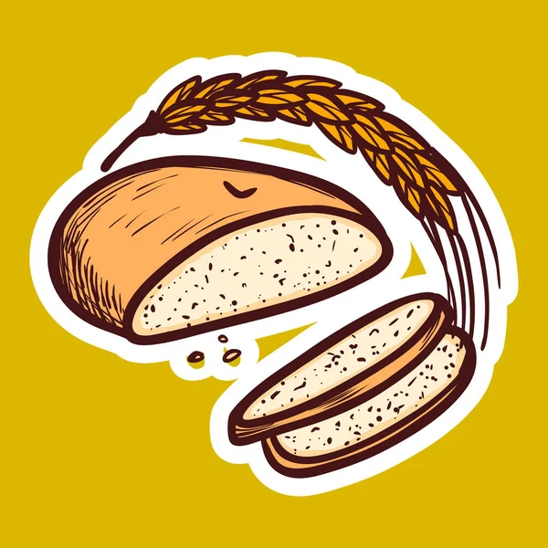 Значок Хлеба Ручной Рисунок Иконки Вектора Хлеба Пшеницы Веб Дизайна — стоковый вектор