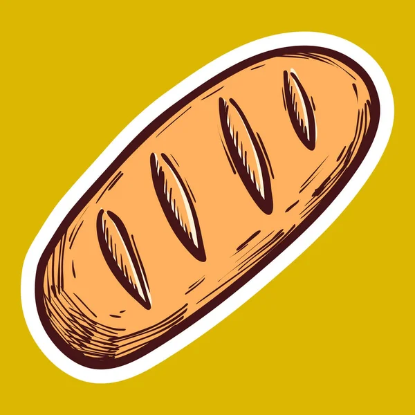 Hoja de pan icono, estilo dibujado a mano — Vector de stock