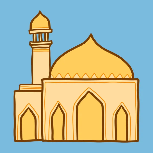 Icône de la mosquée arabe, style dessiné à la main — Image vectorielle