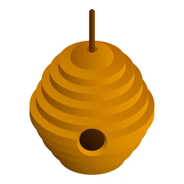 Árbol abeja icono de la colmena, estilo isométrico — Vector de stock