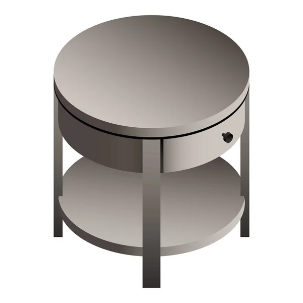 Table de chevet ronde icône, style isométrique — Image vectorielle