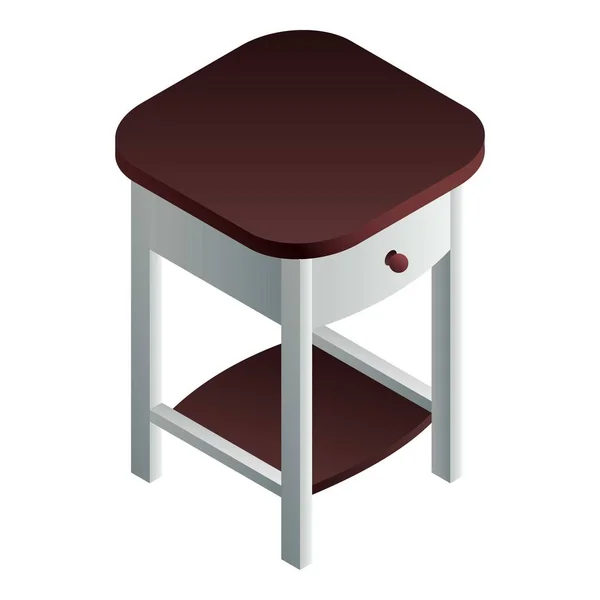 Ref-side table icon, isometric style — стоковый вектор