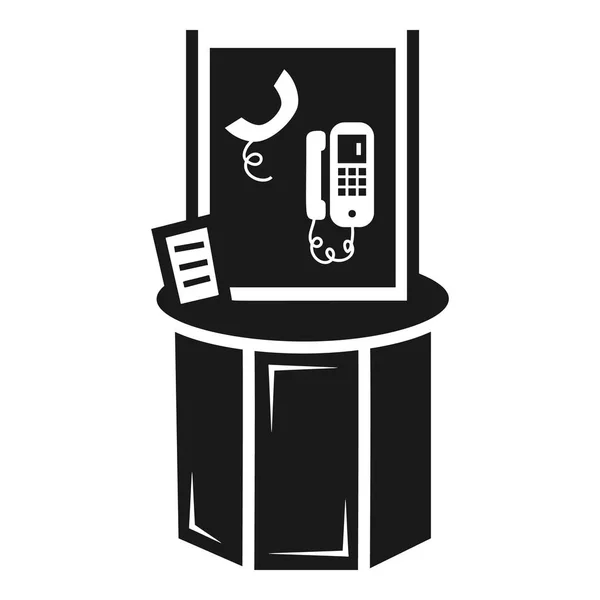 Telefoon info kiosk pictogram, eenvoudige stijl — Stockvector