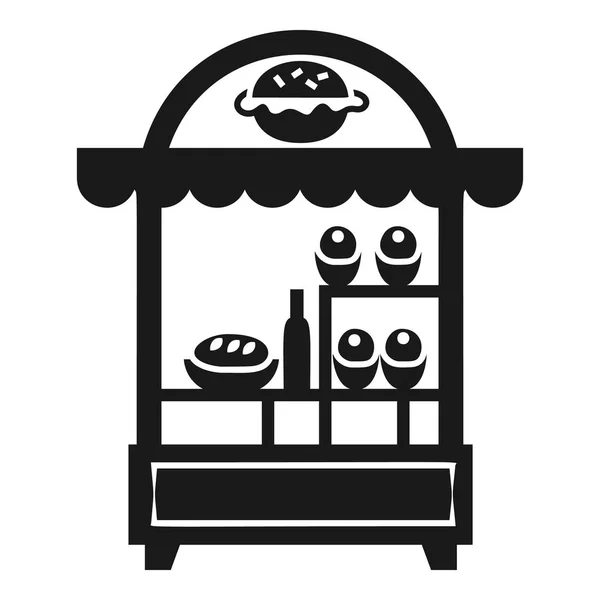 Hamburger kiosk pictogram, eenvoudige stijl — Stockvector