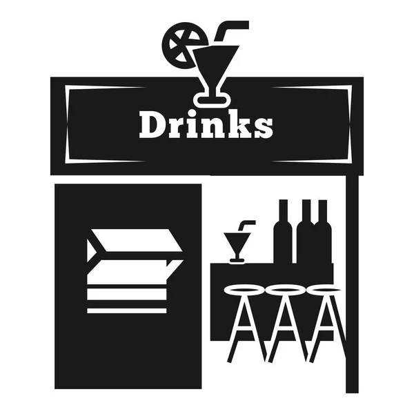 Trinken Sie Straßenkiosk-Ikone, einfachen Stil — Stockvektor