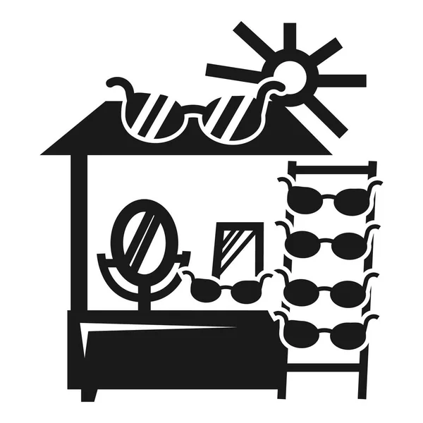 Icono de kiosco de gafas de sol, estilo simple — Archivo Imágenes Vectoriales