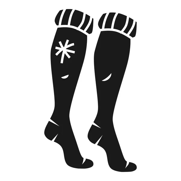 Długie zimowe skarpety ikona, prosty styl — Wektor stockowy