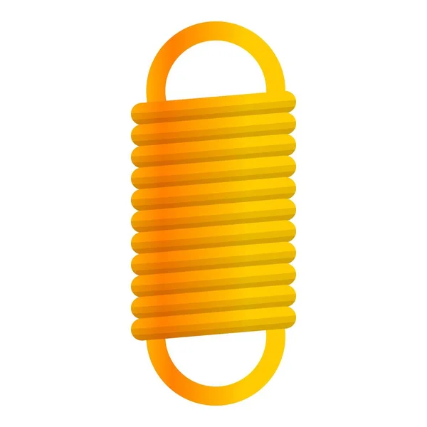 Icono amarillo del resorte de la bobina, estilo de dibujos animados — Vector de stock