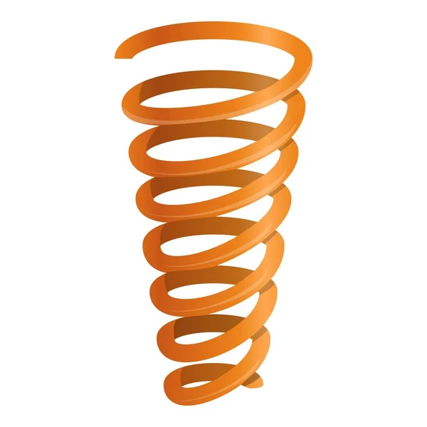 Oranžová spirála kabel ikona, kreslený styl — Stockový vektor