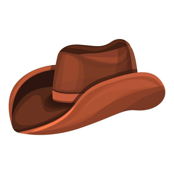 Cowboy hat icon, cartoon style