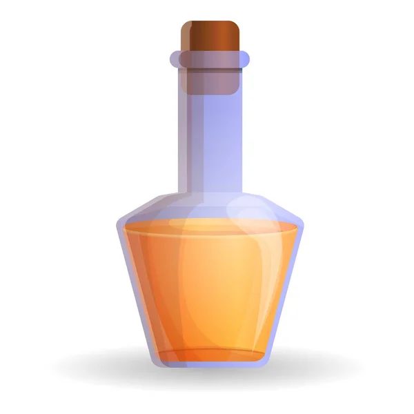 Orange potion bottle icon, cartoon style — Stock Vector
