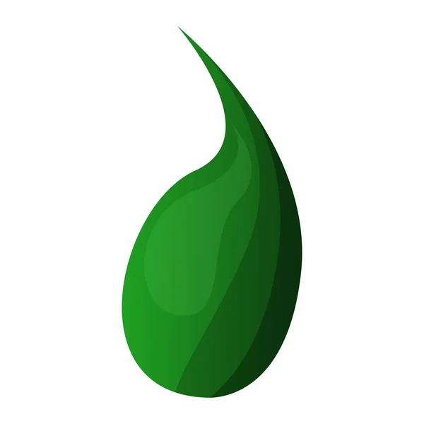 Icône feuille verte, style dessin animé — Image vectorielle