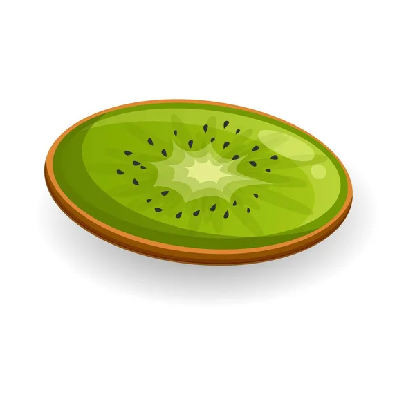 Tranche d'icône kiwi, style dessin animé — Image vectorielle
