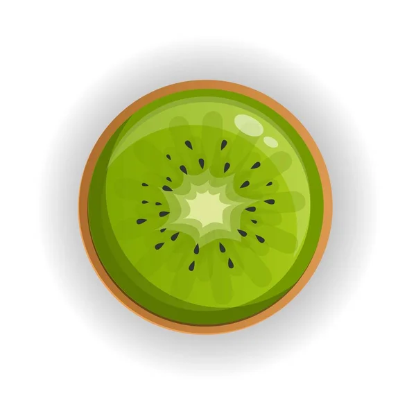 Bovenaanzicht kiwi pictogram, cartoon stijl — Stockvector