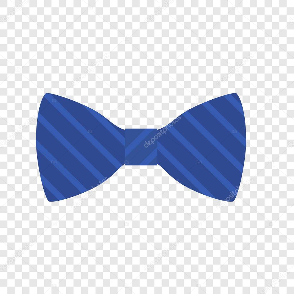 Blue striped bow icon, flat style