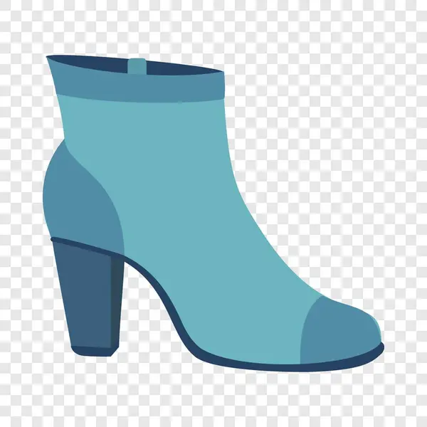 Icône de chaussure femme bleue, style plat — Image vectorielle