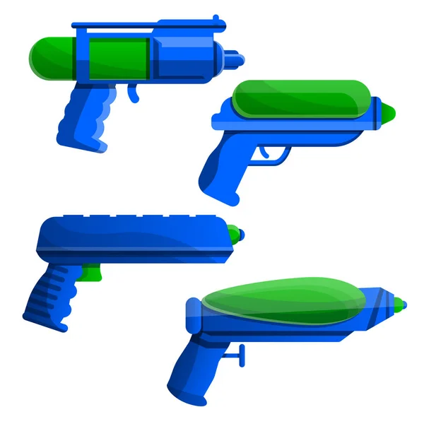Spritzen gun icon set, cartoon-stil — Stockvektor
