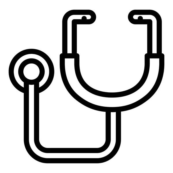 Dokter stethoscoop pictogram, Kaderstijl — Stockvector