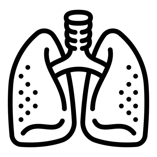Healthy lungs icon, outline style — Stock Vector