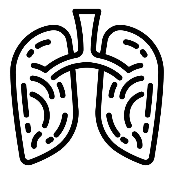 Smoking lungs icon, outline style — Stock Vector