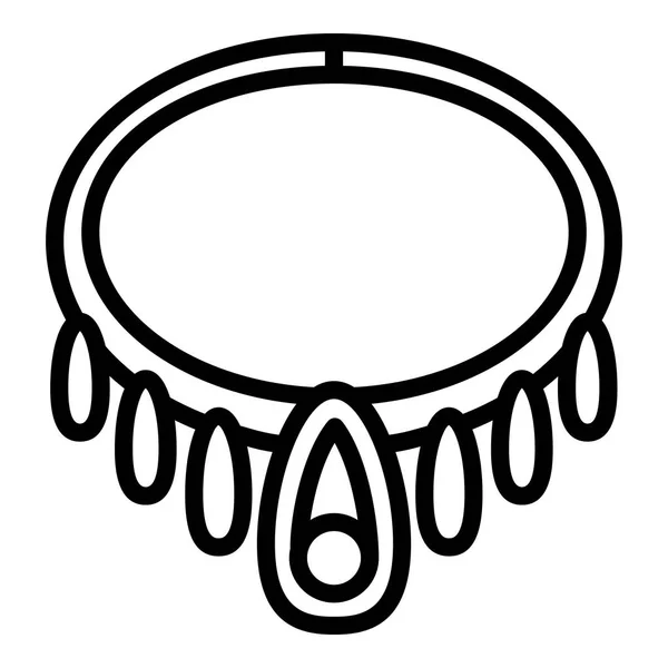 Иконка женского ожерелья, стиль контура — стоковый вектор