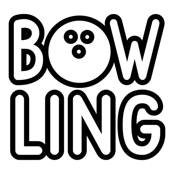 Bowling-Ikone, Outline-Stil — Stockvektor