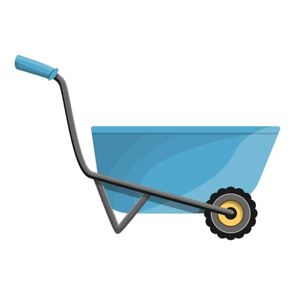 Ícone de carrinho de mão azul, estilo cartoon —  Vetores de Stock
