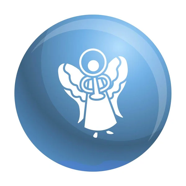 Blue Xmas angel icon, simple style — стоковый вектор