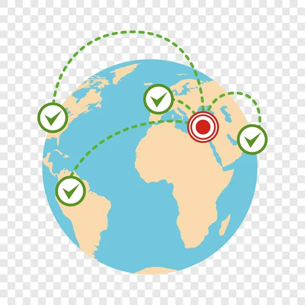 Icono de migración global, estilo plano — Vector de stock