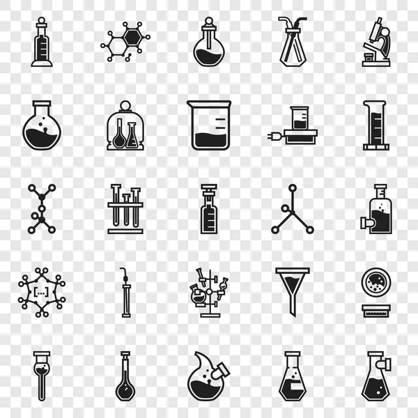 Ensemble d'icônes de chimie, style simple — Image vectorielle