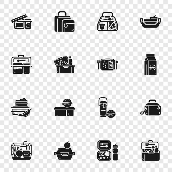 Conjunto de iconos de lonchera, estilo simple — Vector de stock