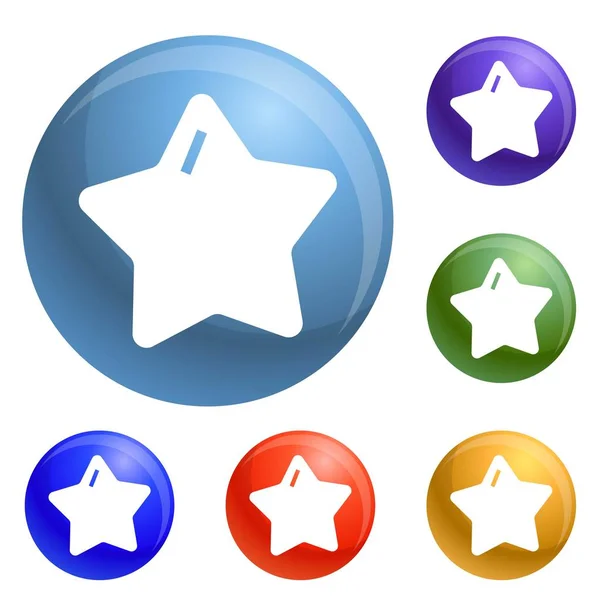 Star xmas icone set vettoriale — Vettoriale Stock