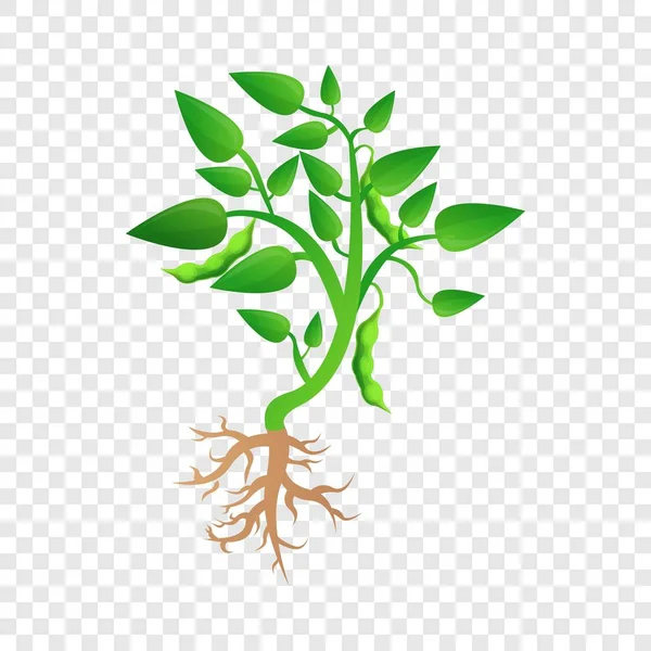 La pianta di soia cresce icona, stile cartone animato — Vettoriale Stock