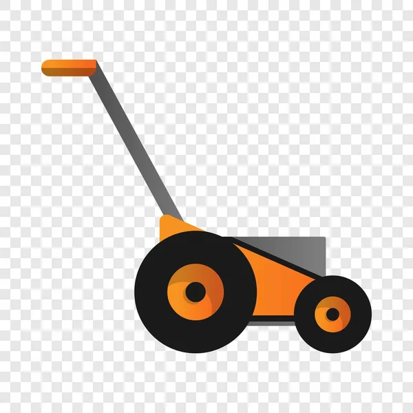 Orange lawnmower icon, cartoon style — Stock Vector