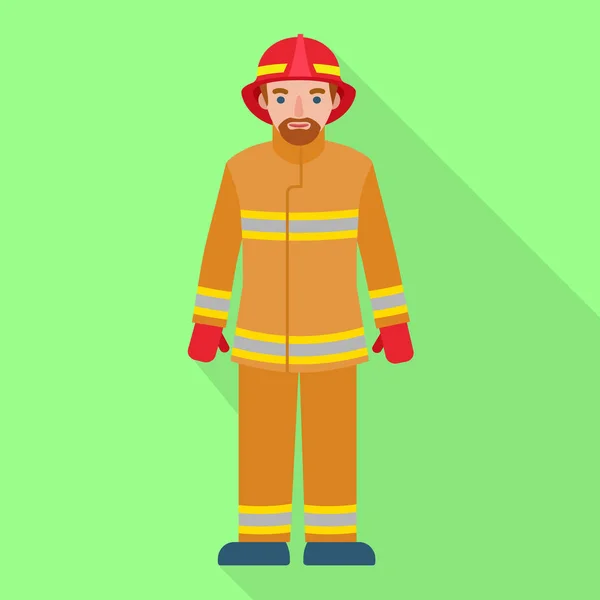 Icono hombre bombero, estilo plano — Vector de stock