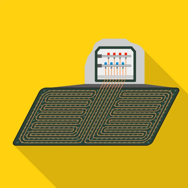 Ícone do aquecedor da sala de assoalho, estilo plano —  Vetores de Stock