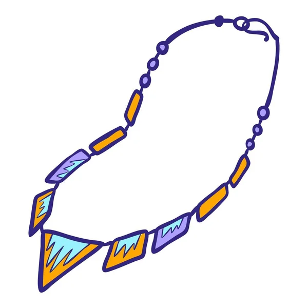 Elegantní náhrdelník ikona, ručně kreslenou styl — Stockový vektor