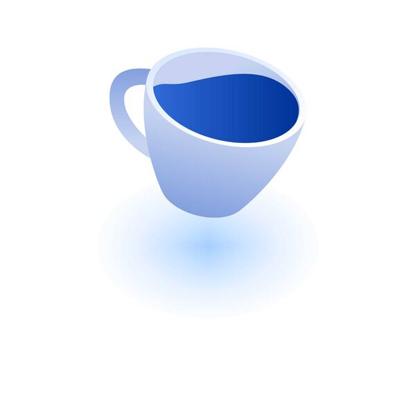 Coffee cup icon, isometric style