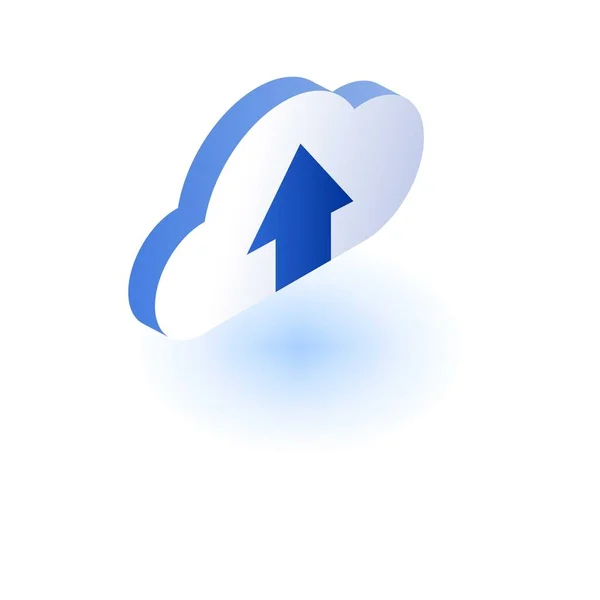 Cloud-Upload-Symbol, isometrischer Stil — Stockvektor