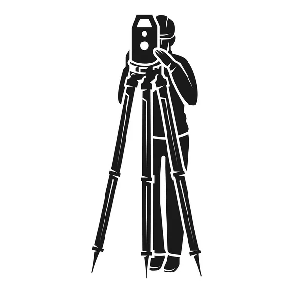 Surveyor vista a partir do ícone frontal, estilo simples — Vetor de Stock